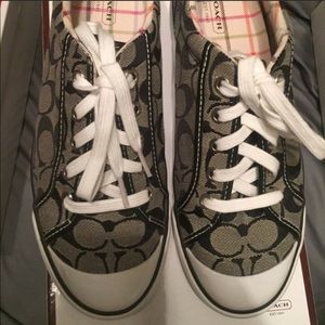Black and grey authentic coach shoes